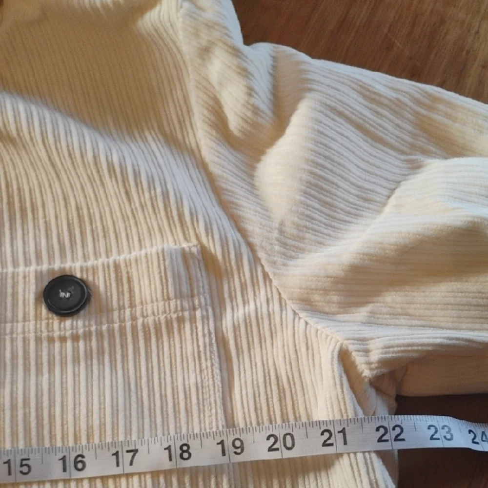 Zara Cream Utility Jacket Corduroy Tailored. Size Medium. Great For Fall. - Picture 8 of 9